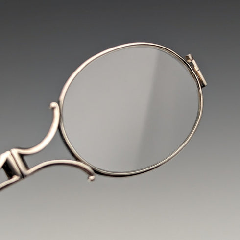 American antique sterling silver detailed decorative portable folding glasses Roniet